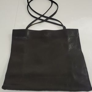 Wilson's Italian Leather Pelle Studio Black Tote Handbag